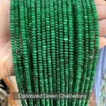 Natural 2mm green chalcedony abacus loose beads for DIY jewelry making accessories - Abacus Beads / Approx 4x2mm 145 Pieces/Pack / Optimized Green Chalcedony