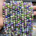 Perles rondes en pierre naturelle colorées pour la création de bijoux faits main DIY - 6mm environ 60pcs / Calcédoine Multicolore Optimisée