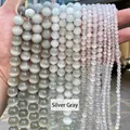 Perles de pierre oeil de chat gris argenté pour bijoux DIY, perles rondes lisses - 4mm environ 90pcs / Gris Argenté N° 18
