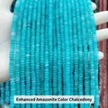 2mm bright blue chalcedony rondelle beads strands for DIY jewelry making and crafts - Abacus Beads / Approx 4x2mm 145 Pieces/Pack / Optimized Amazonite Stone