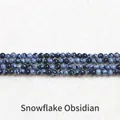 Natuurlijke sneeuwvlok obsidiaan kleine ronde kralen 2mm-3mm voor DIY sieraden maken - Natuurlijke sneeuwvlokobsidiaan / 3mm (ongeveer 108 kralen)