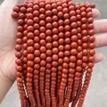 Perles rondes en jaspe rouge naturel poli pour la fabrication de bijoux DIY fils - 4mm (Env. 90 pcs/brin) / Pierre Rouge Naturelle 5A