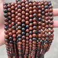 Brins de perles rondes en obsidienne acajou naturelle pour la création de bijoux DIY et artisanat - 6mm (Environ 60 Pièces/Mèche) / Pierre Cygne d'Or Naturelle