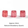 Natural pink strawberry quartz cube beads 8mm for handmade DIY jewelry making crafts - Natural Strawberry Quartz Cube