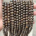 Perles en pierre naturelle gris-brun pour accessoires de bijoux DIY - 6mm (env. 60pcs) / Bronzite Naturelle