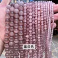 Perles rondes en pierre œil de chat rouge pourpre pour la fabrication de bijoux DIY - 4mm 90 Pièces/Paquet / Fuchsia