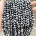 Plusieurs rangs de perles rondes en obsidienne flocon de neige pour bijoux DIY - 4mm (Environ 90 Pcs/Brin) / Obsidienne flocon de neige naturelle