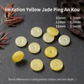 Handgefertigte gelbe künstliche Jade-Glasur-Donut-Perlen für DIY-Schmuckherstellungszubehör - 10mm (Loch 1.3mm) / Gelber Topas-Imitat