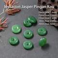 Grüne Imitation Jaspis Glas Ping'an Schnalle Perle in verschiedenen Größen und Lochmaßen. - 10mm (Loch 1.3mm) / Jaspis-Imitat