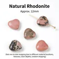 Premium 12mm heart-shaped natural rhodonite stone beads for custom jewelry making - 12mm Single Piece (Vertical Hole) / Natural Black Line Rhodonite