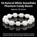 Natuurlijke 5A witte sneeuwvlok fantoomkwarts armband, suikerboon kralen 10-11mm - 5A Natuurlijke Witte Fantoomkwarts Stijl / 10-11MM