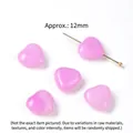 Heart-shaped light purple chalcedony stone bead for jewelry making, 12mm size - 12mm Single Piece (Vertical Hole) / Purple Chalcedony