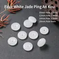 Weiße Ping'an-Schnallenperlen aus Glas in verschiedenen Größen für die Schmuckherstellung - 10mm (Loch 1.3mm) / Weiß-Jade-Imitat Ping An Kou