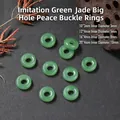 Groene imitatie jade glazen kralen Ping'an gesp verschillende maten voor DIY sieraden - 16*4mm (Binnendiameter 8mm) / Imitatie Groene Jade Groot Gat Ping An Kou Ring