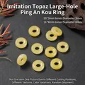 Gladde gele geglazuurde donut ringen imitatie jade kralen voor DIY sieraden accessoires - 16*4mm (Binnendiameter 8mm) / Imitatie Gele Jade Groot Gat Ping An Kou Ring