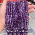 Strang mit facettierten natürlichen lila Amethyst-Perlen für DIY-Schmuckherstellung - 3mm / Facettierte Klasse 5A / 108 Stück/Packung