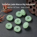 Imitatie celadon jade abacus kralen voor het maken van DIY sieraden, maat 14x7mm - Abacus kraal met groot gat / 14*7mm (Gat 5.5mm) / Cyaan