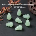 Handgemaakte kleine imitatie groene jade pompoenbedels voor doe-het-zelf sieraden maken - Kalebas Hanger / 17*12*12mm / Cyaan