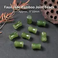 Groene imitatie jade bamboe kraal, afmeting ca. 8x10mm, DIY sieraden accessoires - Bamboekralen / Groen