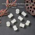 Witte imitatie jade bamboe gewricht glas kralen voor DIY sieraden maken 8x10mm - Bamboekralen / Wit