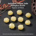 Gele imitatie jade pompoen vormige kralen voor DIY sieraden maken, grootte ca. 11x9mm - Pompoen Kraal / Lichtgeel