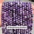 Brins de perles rondes en améthyste violette naturelle pour la création de bijoux - 6mm / Style Rêveur 5A / 60 Pièces