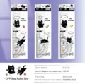 Kit de règles chat noir mignon comprenant une règle de 20 cm et une équerre pour élèves - Style Chat Noir Mignon / Set de 4 pièces