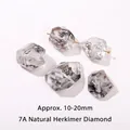 7A Φυσικό διαμάντι Herkimer ακανόνιστες χάντρες 10-20mm για κατασκευή κοσμημάτων - Ακανόνιστο Διαμάντι Χέρκιμερ Κατηγορίας 7A (Πολύπλευρο με Διαμπερή Οπή) / Περίπου 10-20mm / Διαφανές με Μαύρα Στίγματα