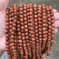 Rangs de perles rondes en pierre de soleil rouge pour la fabrication de bijoux DIY - 4mm (Env. 90 pcs/brin) / Pierre de Soleil Synthétique