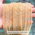 High-quality 2mm amber synthetic crystal abacus beads for DIY bracelet and necklace jewelry making - Abacus Beads / Approx 4x2mm 145 Pieces/Pack / Synthetic Watermelon Brown Crystal