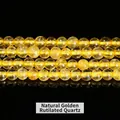 Premium natuurlijke gouden rutielkwarts ronde kralen voor DIY sieraden accessoires - Natuurlijk Gouden Rutilated Kwarts / 3mm (ongeveer 108 kralen)