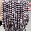 Perles rondes en pierre naturelle tachetée violette pour la création de bijoux DIY - 6mm (Environ 60 Pièces/Mèche) / Pierre de grain de bois violette naturelle