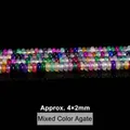 Natural mixed color agate abacus loose beads for DIY jewelry making, 4x2mm size - Abacus Beads / Approx 4x2mm 145 Pieces/Pack / Mixed Agate Colors