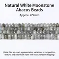 Natural white labradorite abacus beads, size 4x2mm, for DIY jewelry making and bracelet spacers - Approx 4x2mm 145 Pieces/Pack / Natural Labradorite
