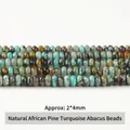 Natural African Turquoise abacus spacer beads for DIY jewelry making, 2x4mm size - Abacus Beads / Approx 4x2mm 145 Pieces/Pack / Natural African Pine