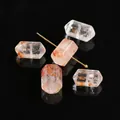Perles de quartz hémattoïde rouge naturel à facettes 7-9mm pour la création de bijoux DIY - Prisme hexagonal à double pointe / Longueur 7-9mm / Hématose Koi Naturel 1