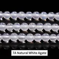 Hoogwaardige 7A Natuurlijke witte agaat ronde kralen voor DIY sieraden maken en projecten - 7A Natuurlijke Witte Agaat / 3mm (ongeveer 108 kralen)