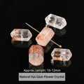 Perles en cristal de quartz hématoïde koi facettées naturelles, longueur 10-12 mm - Prisme hexagonal à double pointe / Longueur 10-12mm / Hématose Koi Naturel 2