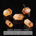 Perles de pierre brute de citrine jaune naturelle facettée pour bijoux, 7-10 mm - Prisme hexagonal à double pointe / Diamètre 7-10mm / Tour de cristal jaune naturel
