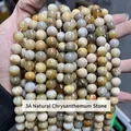 Perles en pierre de chrysanthème naturelle de qualité 3A pour bijoux faits à la main - 4mm (Environ 90 Pcs/Brin) / Pierre de Chrysanthème Naturelle 3A