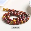 Perles rondes en jaspe naturel mélangé de grade 3A pour bijoux DIY - 6mm (Environ 60 Pièces/Mèche) / Pierre rouge naturelle 3A Warring States