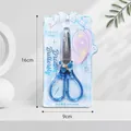 Vista dettagliata delle forbici di sicurezza per bambini a tema farfalla blu, misura 16 cm - 6086 Forbici Farfalla da Sogno (Blu)