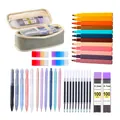 Comprehensive stationery set featuring pencil case, highlighters, pens and leads. - Sage Green Stationery Set