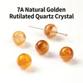 7A Natürliche gelbe Hämatoidquarz-Rundperlen für die handgefertigte Schmuckherstellung - Einzelperle 10mm / 7A Natürlicher Gelber Hematoid Quarz