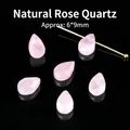 Facettierte natürliche rosa Rosenquarz-Tropfenperlen für handgefertigten Schmuck 6x9mm - Natürlicher Rosenquarz (Facettierter Flacher Wassertropfen) / Einzelne Perle (Ca. 6x9mm)