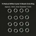 7A natuurlijke bergkristal ring met 10 gefacetteerde 4mm kralen en 11mm binnendiameter - 7A 10-Kraal Stijl / 4mm (11mm Binnendiameter) / Transparant