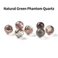 Natürliche grüne Phantomquarz-Rundperlen mit einzigartigen Chloriteinschlüssen und Texturen - 1 Perle / 8mm