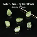 Natürliche grüne facettierte Tropfen-Jadperlen für Schmuck, Größe 6x9mm, SKU-Variante. - Natürliche Südliche Jade (Facettierter Flacher Wassertropfen) / Einzelne Perle (Ca. 6x9mm)