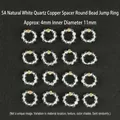 Natuurlijke witte kristallen afstandsringen met koperen accenten, 11 mm binnendiameter - 5A Koperen Afstandhouder Stijl / 4mm (11mm Binnendiameter) / Transparant