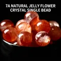 Pierre de quartz hématoïde rouge caramel naturel de grade 7A perle ronde pour bijoux - Perle Unique 10mm / Quartz Hématoïde Naturel 7A